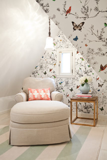 attic, bird wallpaper, butterfly wallpaper