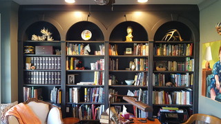 antique office furniture, arched book shelves, arched top shelves