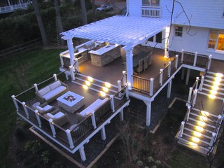 accent lighting, backyard living, composite decking